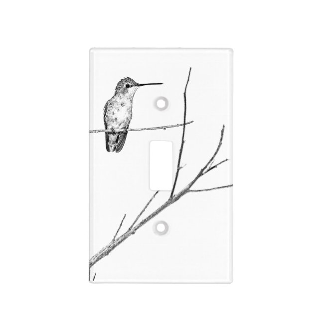 Simply a Hummingbird on a stick Light Switch Cover (Front)