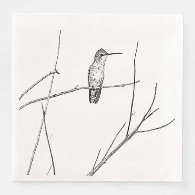 Simply a Hummingbird on a stick Paper Dinner Napkins (Front)