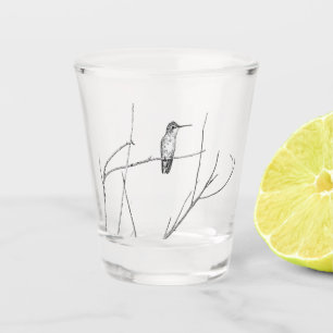 Simply a hummingbird on a stick shot glass