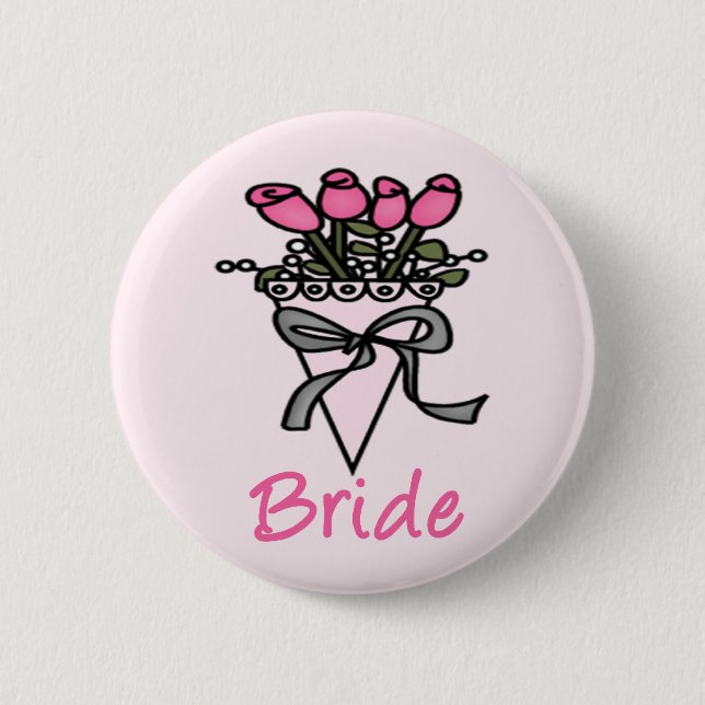 Simply Adorable Bridal Bouquet Button (Front)