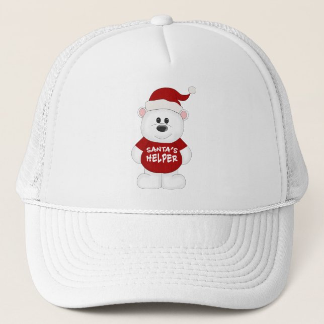 Simply Adorable Christmas Teddy Bear Art Trucker Hat (Front)