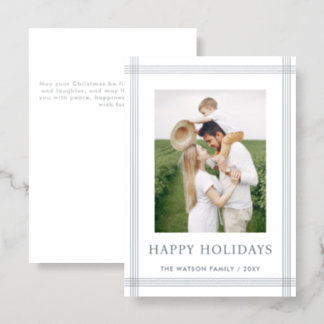Simply Aligned Christmas Holidays Photo Letterpress Photo Cards
