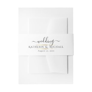 SIMPLY AND ELEGANT GOLD FOIL MODERN WEDDING INVITATION BELLY BAND