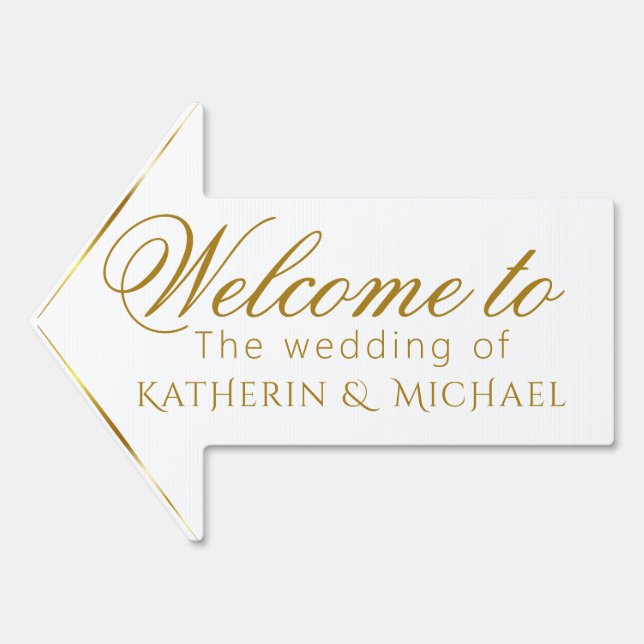 SIMPLY AND ELEGANT GOLD FOIL WEDDING WELCOME SIGNS (Front)