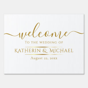 SIMPLY AND ELEGANT GOLD FOIL WEDDING WELCOME SIGNS