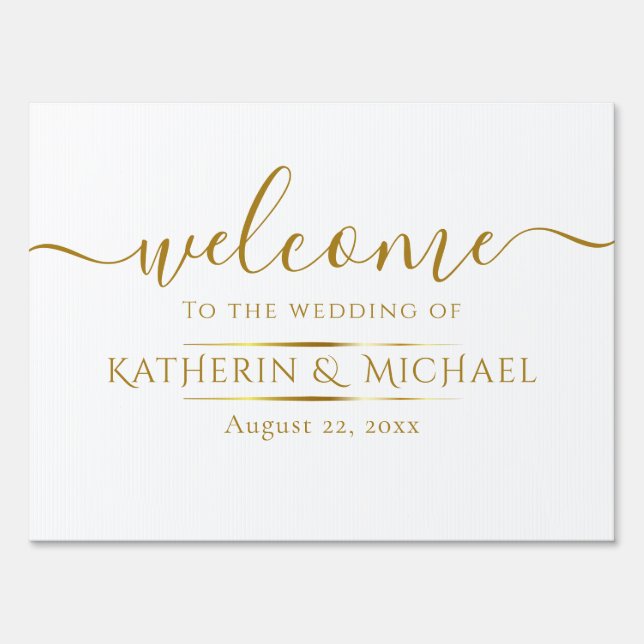 SIMPLY AND ELEGANT GOLD FOIL WEDDING WELCOME SIGNS (Front)