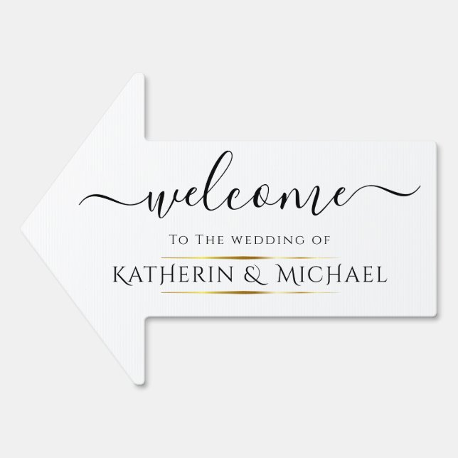 SIMPLY AND ELEGANT GOLD FRAME WEDDING WELCOME SIGN (Front)