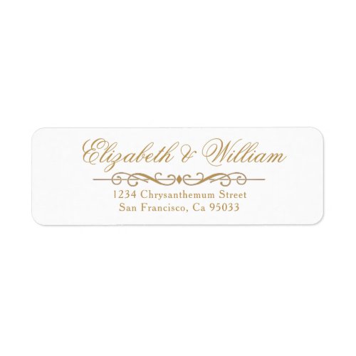 Simply and Modern  Golden Return Address  Label