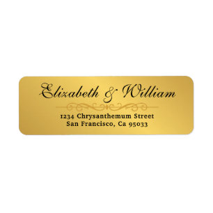 Simply and Modern  Golden Return Address  Label