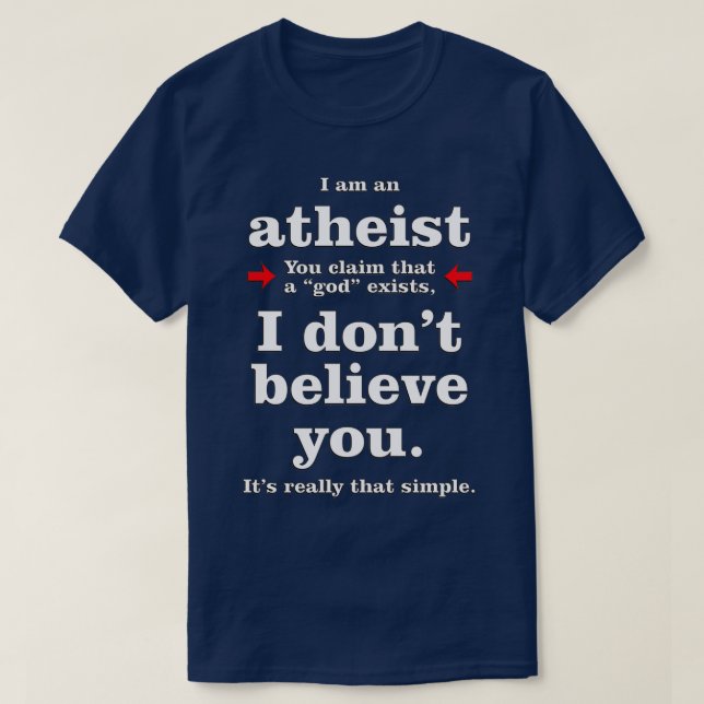 Simply Atheist  T-Shirt (Design Front)