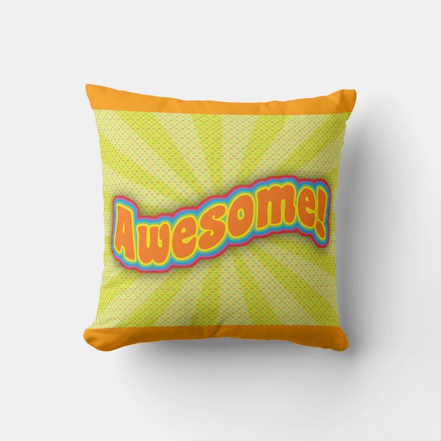 Simply Awesome Cheeky Fun Slogan Throw Pillow (Front)