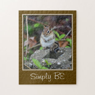 Simply Be Inspirational Quote Chipmunk Jigsaw Puzzle