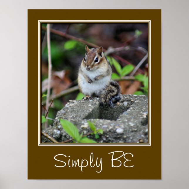 Simply Be Inspirational Quote Chipmunk Poster (Front)