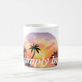 Simply Be Tropical Sunset Aesthetic Graphic  Coffee Mug