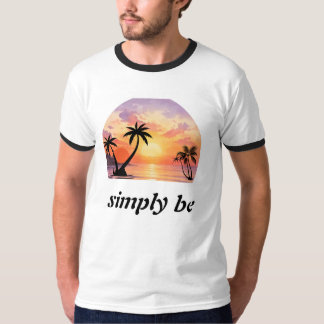 Simply Be Tropical Sunset Aesthetic Graphic  T-Shirt