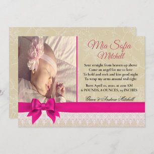 Simply Beautiful Baby Girl Birth Announcement