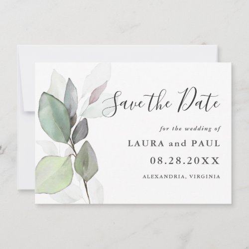 Simply Beautiful Botanical Greenery Save the Date