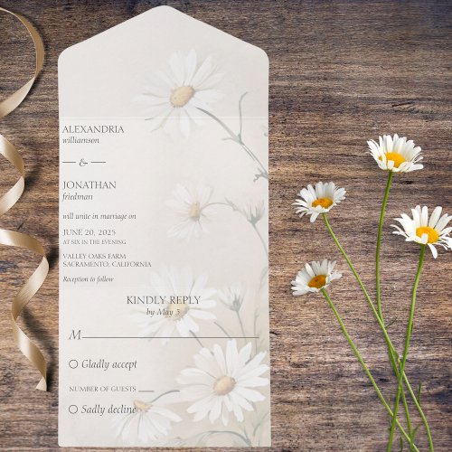 Simply Beautiful Daisy  All In One Invitation