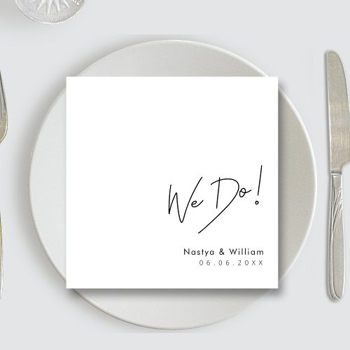 Simply Beautiful Hand Lettered We Do Wedding Napkins