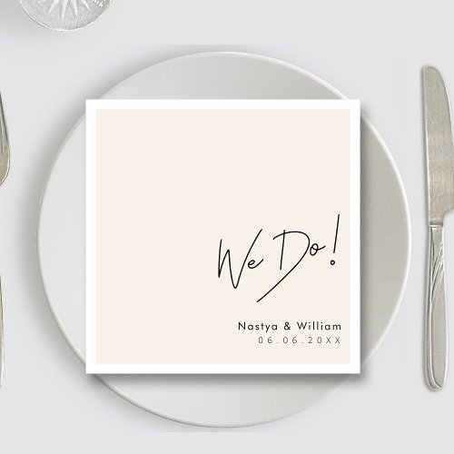 Simply Beautiful Ivory  Hand Lettered We Do  Napkins