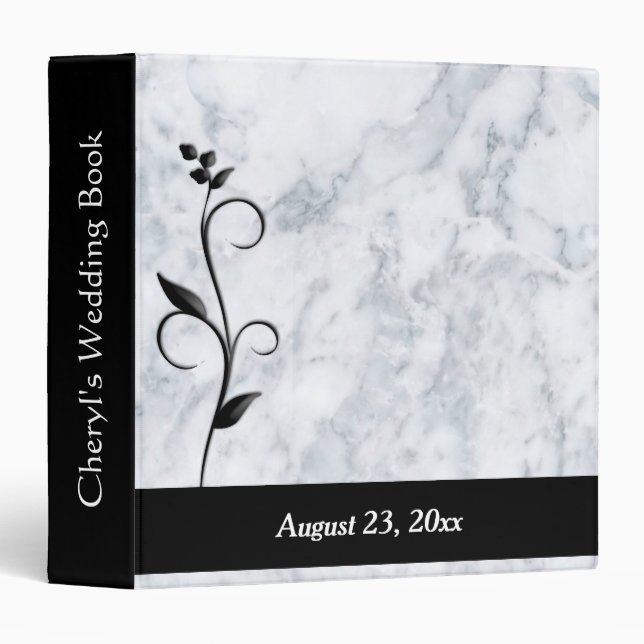 Simply Beautiful Marble Wedding Binder (Front/Spine)