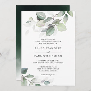 Simply Beautiful Watercolor Botanical Greenery Invitation