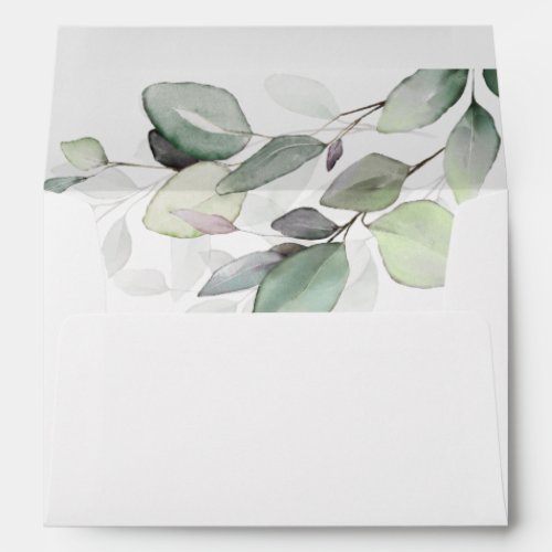 Simply Beautiful Watercolor Foliage with Address Envelope