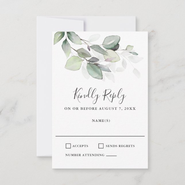 Simply Beautiful Wedding RSVP (Front)
