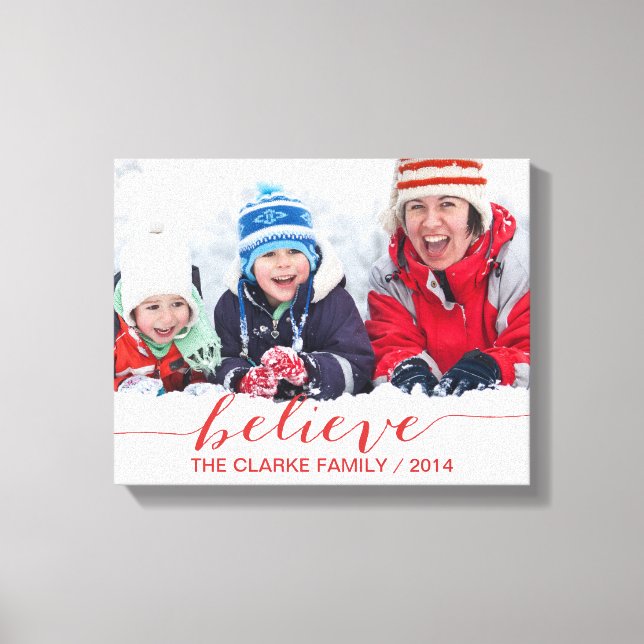 Simply Believe Holiday Greetings Canvas Print (Front)