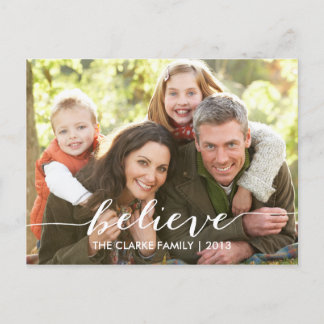 Simply Believe Holiday Photo Postcards | Gray