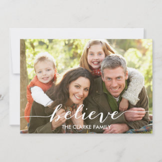 Simply Believe Script | Holiday Photo Card