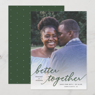 Simply Better Together Script Full Photo Green Save The Date