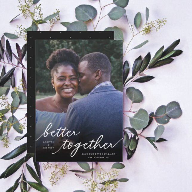 Simply Better Together Script Full Photo | White Save The Date (Creator Uploaded)