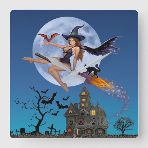 SIMPLY BEWITCHN SQUARE WALL CLOCK