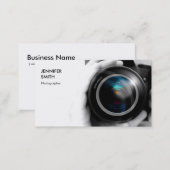 Simply Black and White Photographer Camera Lens Business Card (Front/Back)