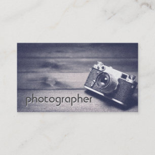 Simply Black and White Photographer Camera Lens Business Card