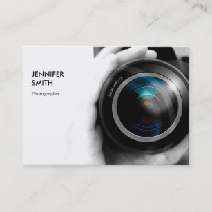 Simply Black and White Photographer Camera Lens Business Card