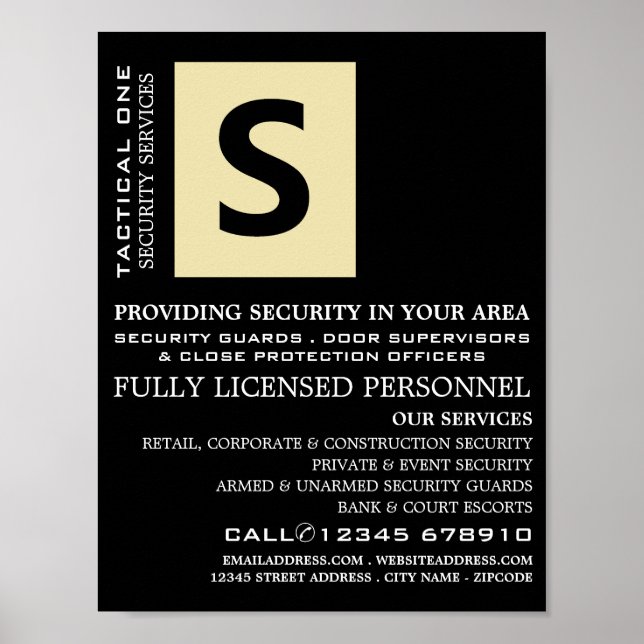 Simply Black, Security Personnel Advertising Poster (Front)