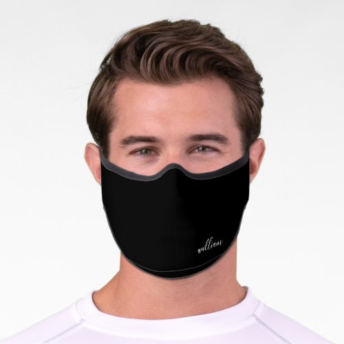 Simply Black Solid Color Customize It COVID19 Prem Premium Face Mask