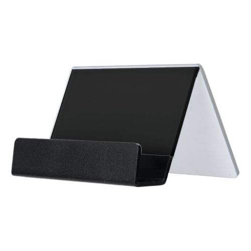 Simply Black Solid Color Customize It Desk Business Card Holder