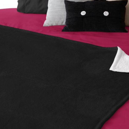 Simply Black Solid Color Customize It Fleece Blanket