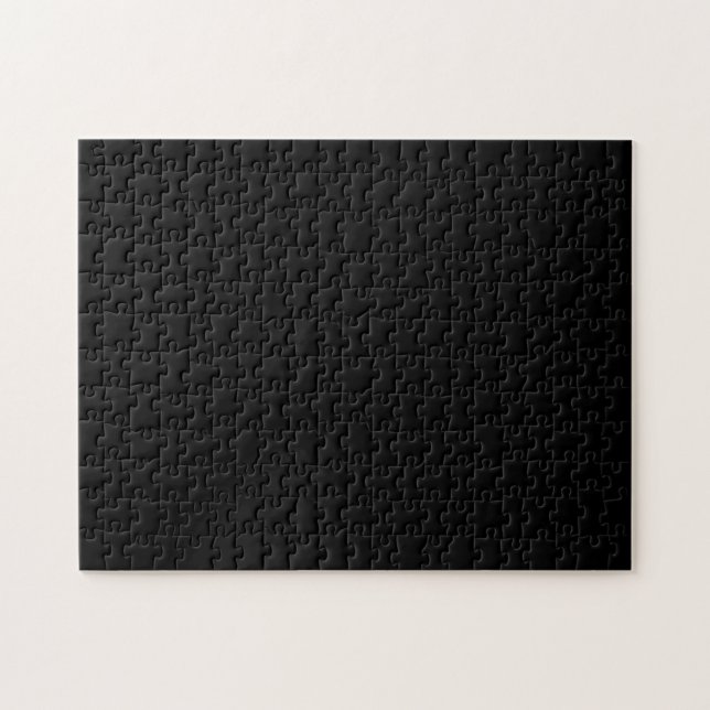 Simply Black Solid Color Customize It Jigsaw Puzzle (Horizontal)