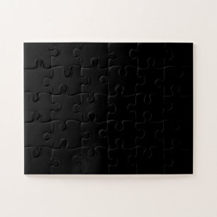 Simply Black Solid Color Customize It Jigsaw Puzzle