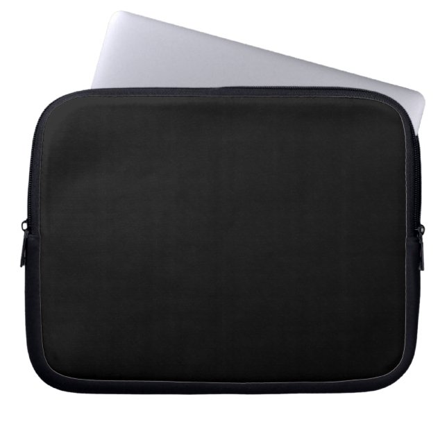 Simply Black Solid Color Customize It Laptop Sleeve (Front)