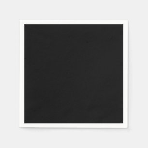 Simply Black Solid Color Customize It Paper Napkins