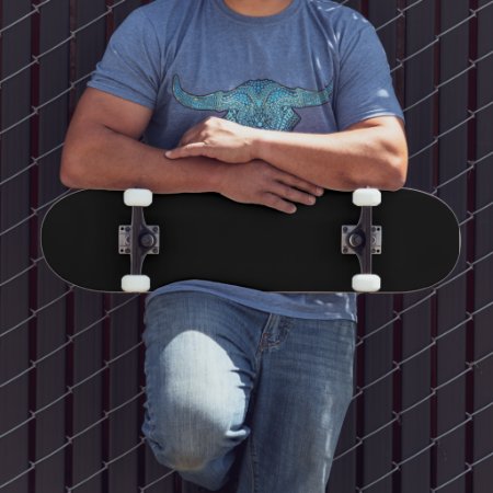 Simply Black Solid Color Customize It Skateboard Deck
