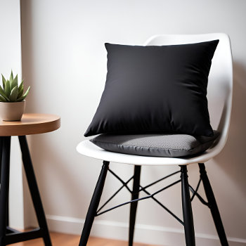 Simply Black Solid Color Customize It Throw Pillow by SimplyColor at Zazzle