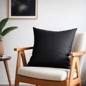 Simply Black Solid Color Customize It Throw Pillow