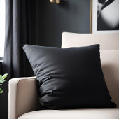 Simply Black Solid Color Customize It Throw Pillow
