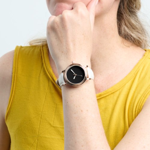 Simply Black Solid Color Customize It Watch